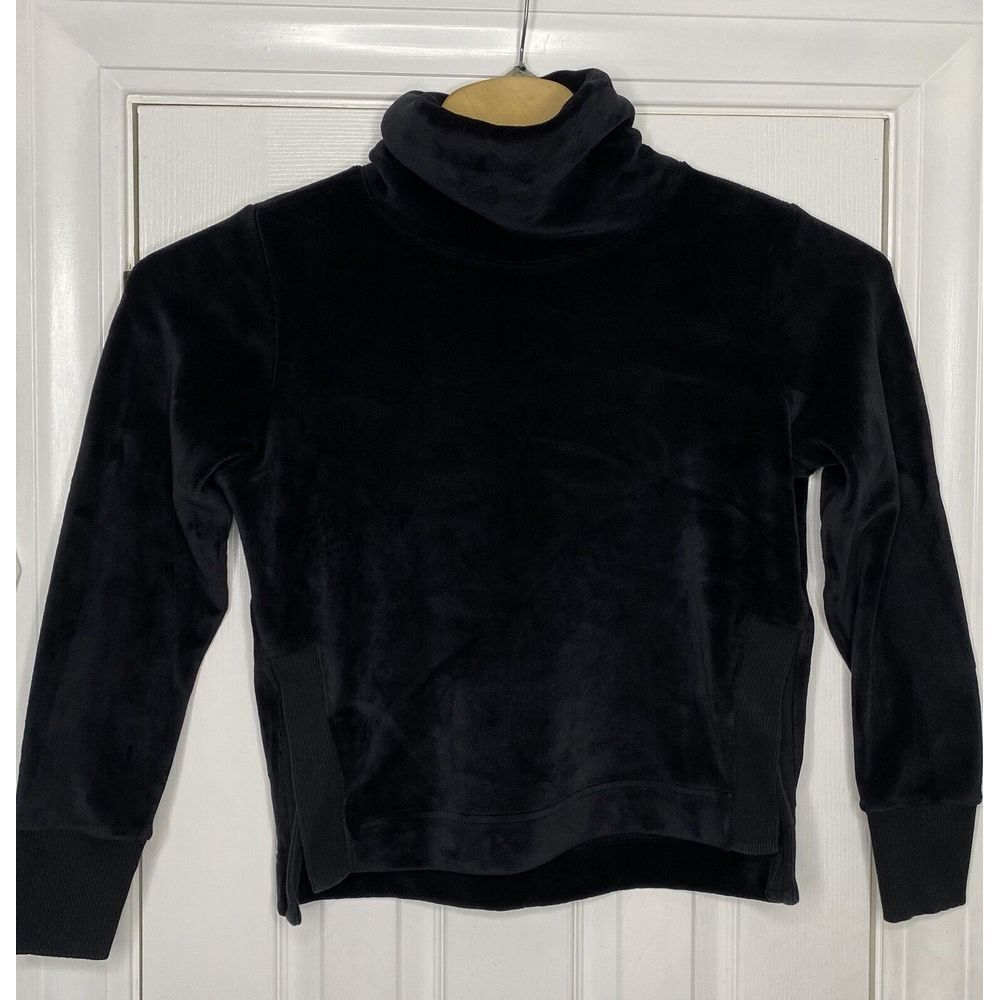 Athleta Women's Double Cozy Karma‎ Funnel Neck Sweatshirt Black  XS